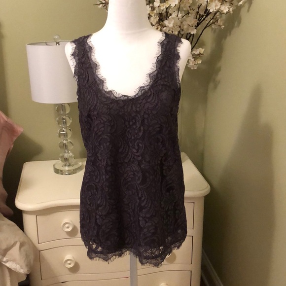 Joie Toni Gray lace tank top Size XS - Picture 2 of 8
